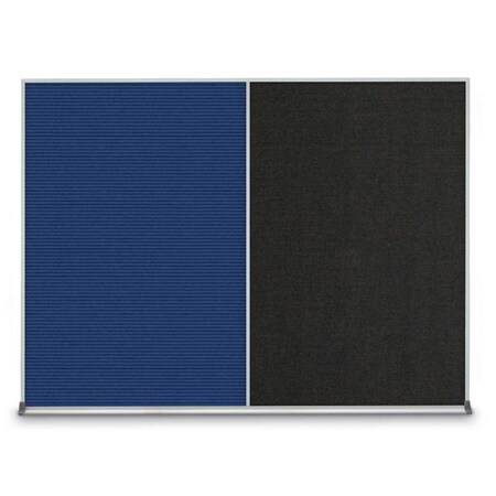 United Visual Products Triple Door Radius Corkboard, 72"X36", W UV8005-WHITE-PEARL